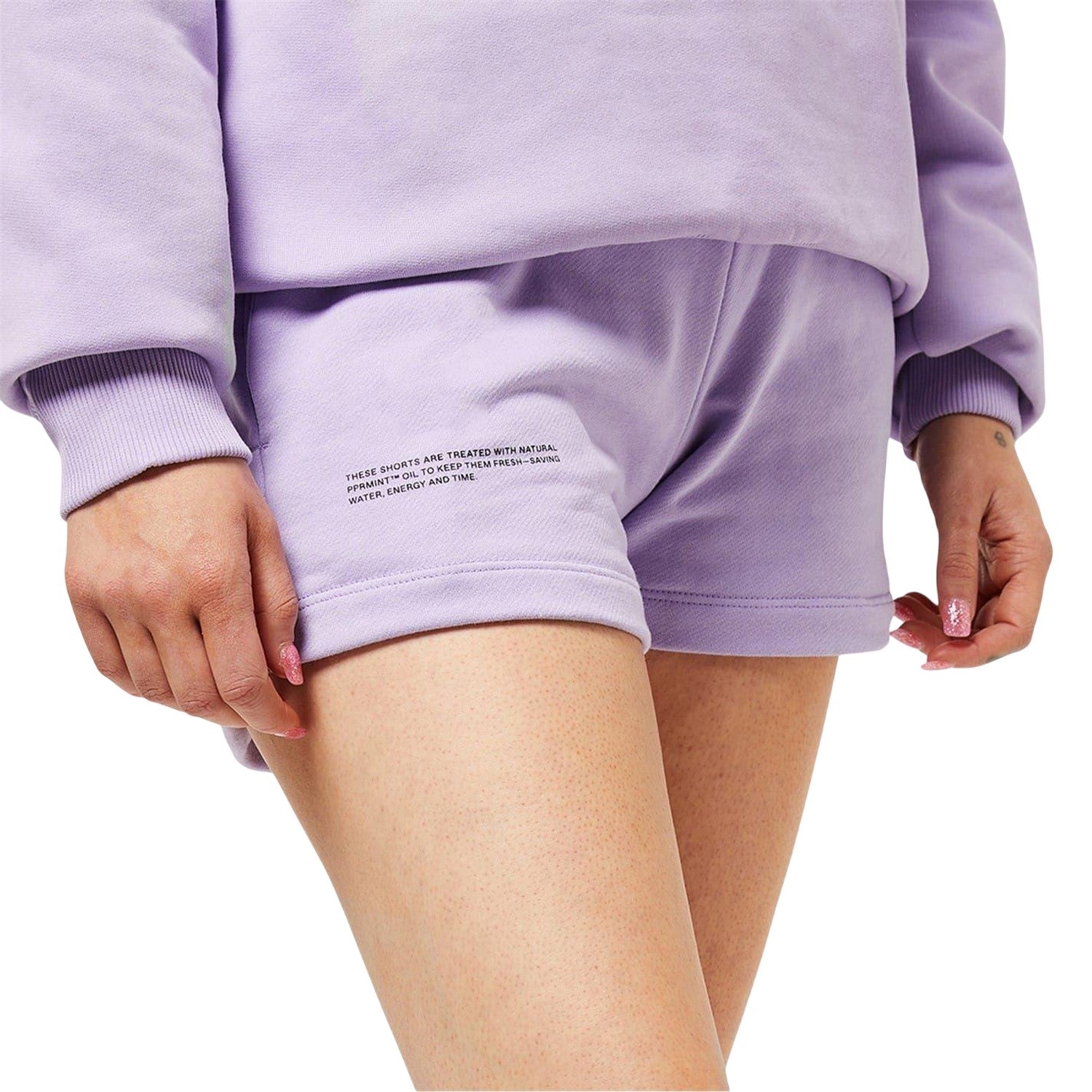 Orchid - Side - Pangaia Womens-Ladies 365 Cotton Shorts