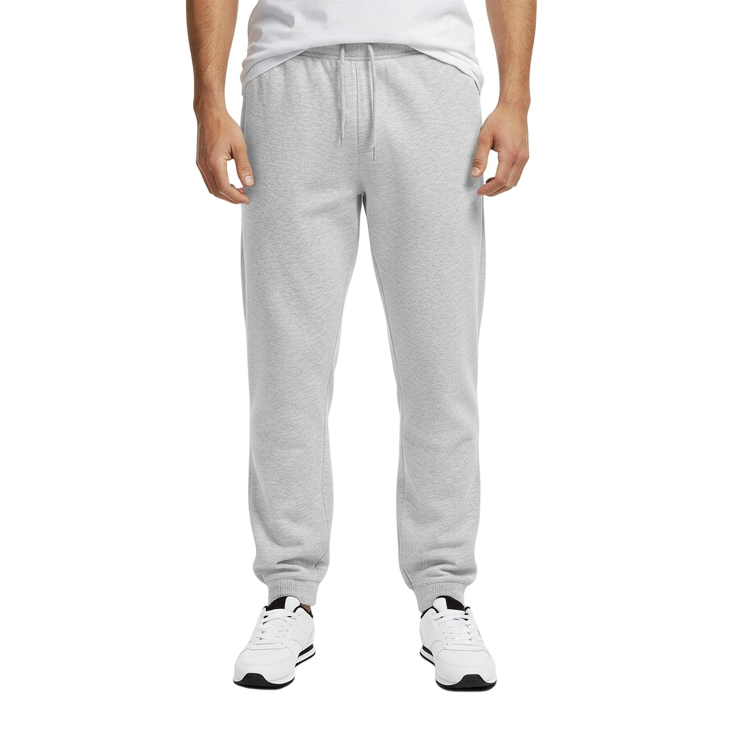 Grey Marl - Side - Slazenger Mens Fleece Cuffed Jogging Bottoms