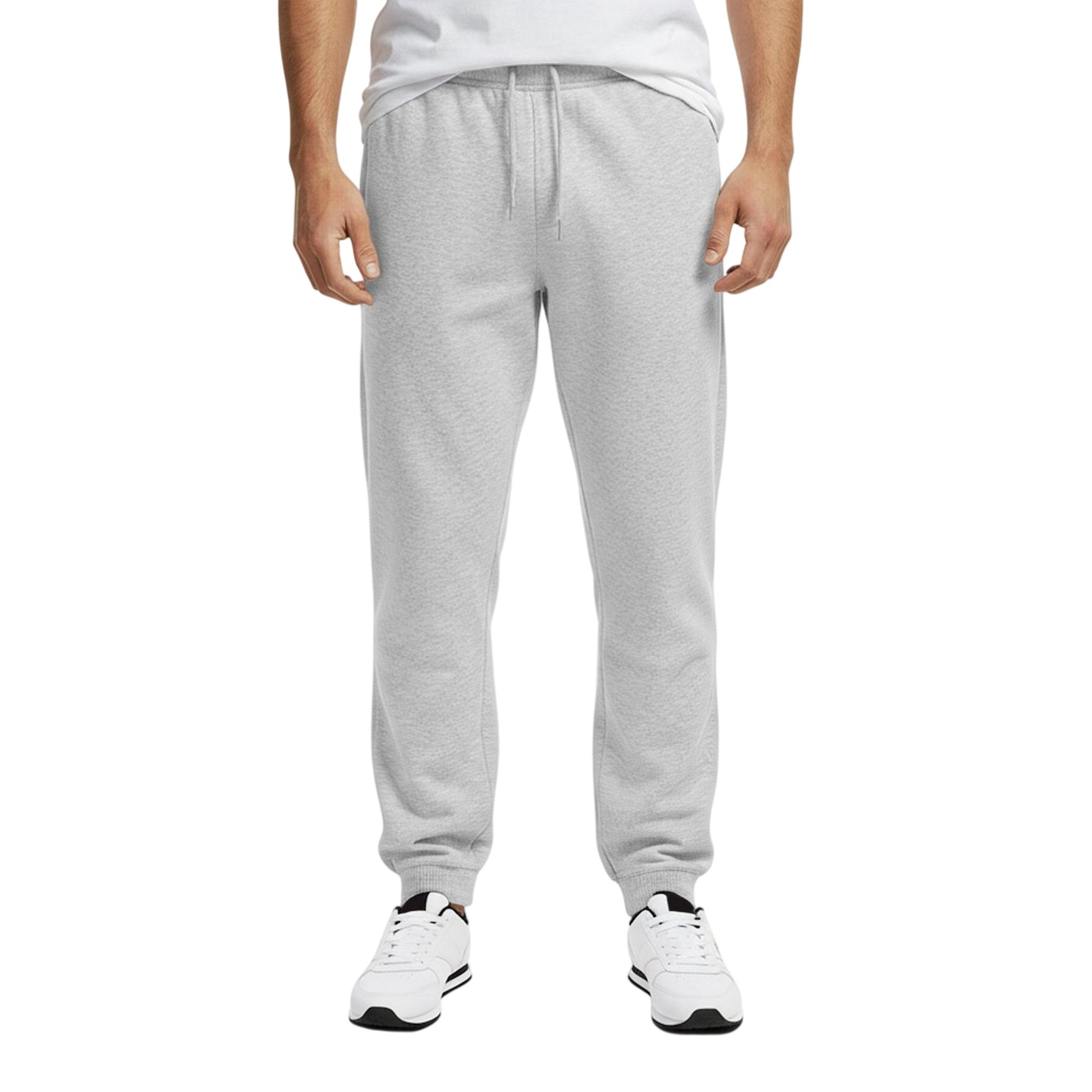 Grey Marl - Side - Slazenger Mens Fleece Cuffed Jogging Bottoms