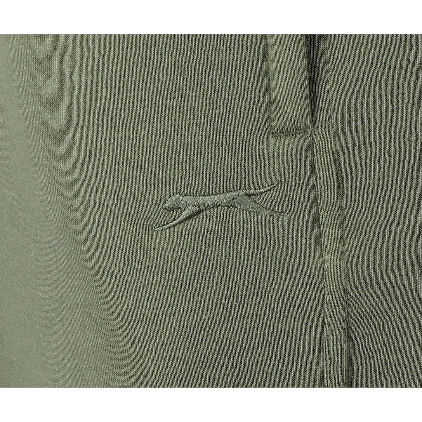 Khaki Green - Side - Slazenger Mens Fleece Cuffed Jogging Bottoms