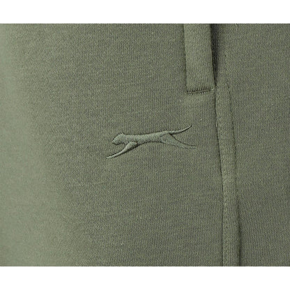 Khaki Green - Side - Slazenger Mens Fleece Cuffed Jogging Bottoms