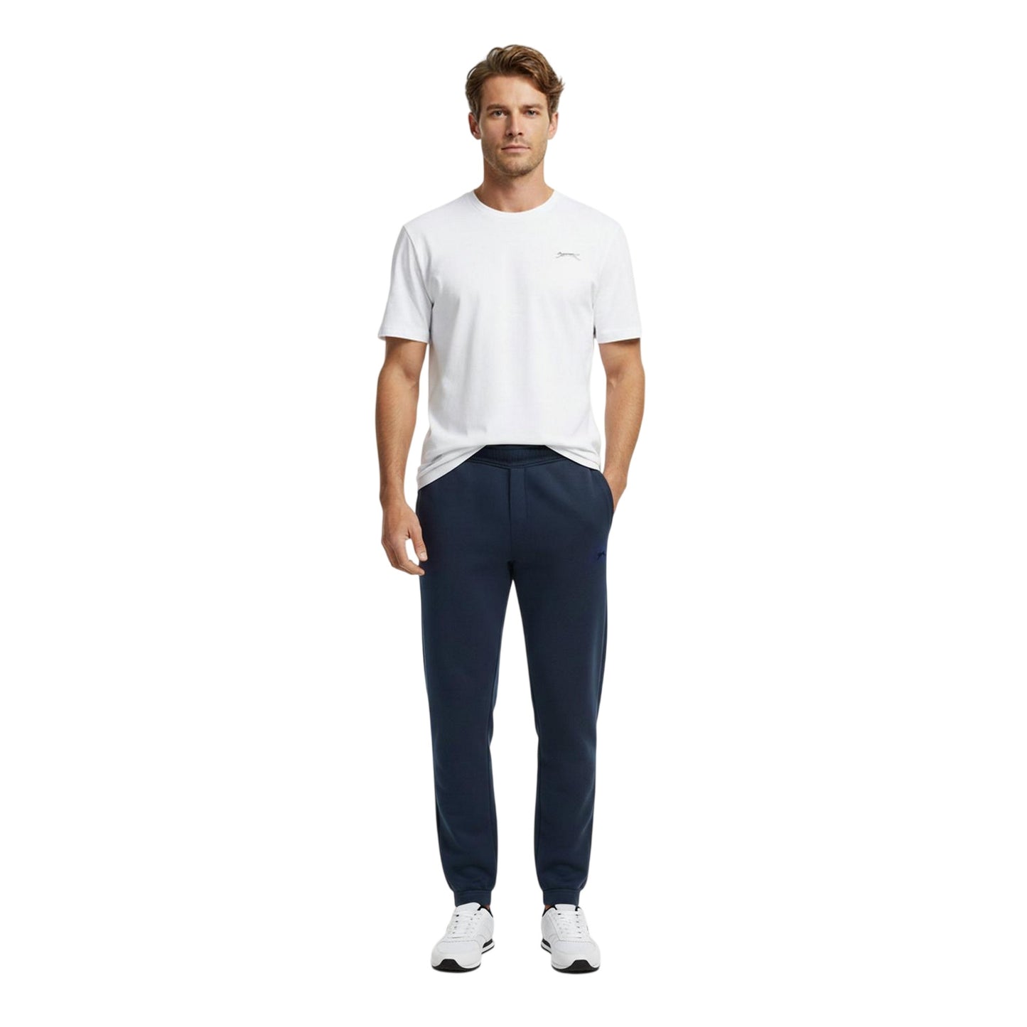 Steel Blue - Lifestyle - Slazenger Mens Fleece Cuffed Jogging Bottoms