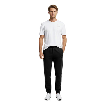 Black - Lifestyle - Slazenger Mens Fleece Cuffed Jogging Bottoms