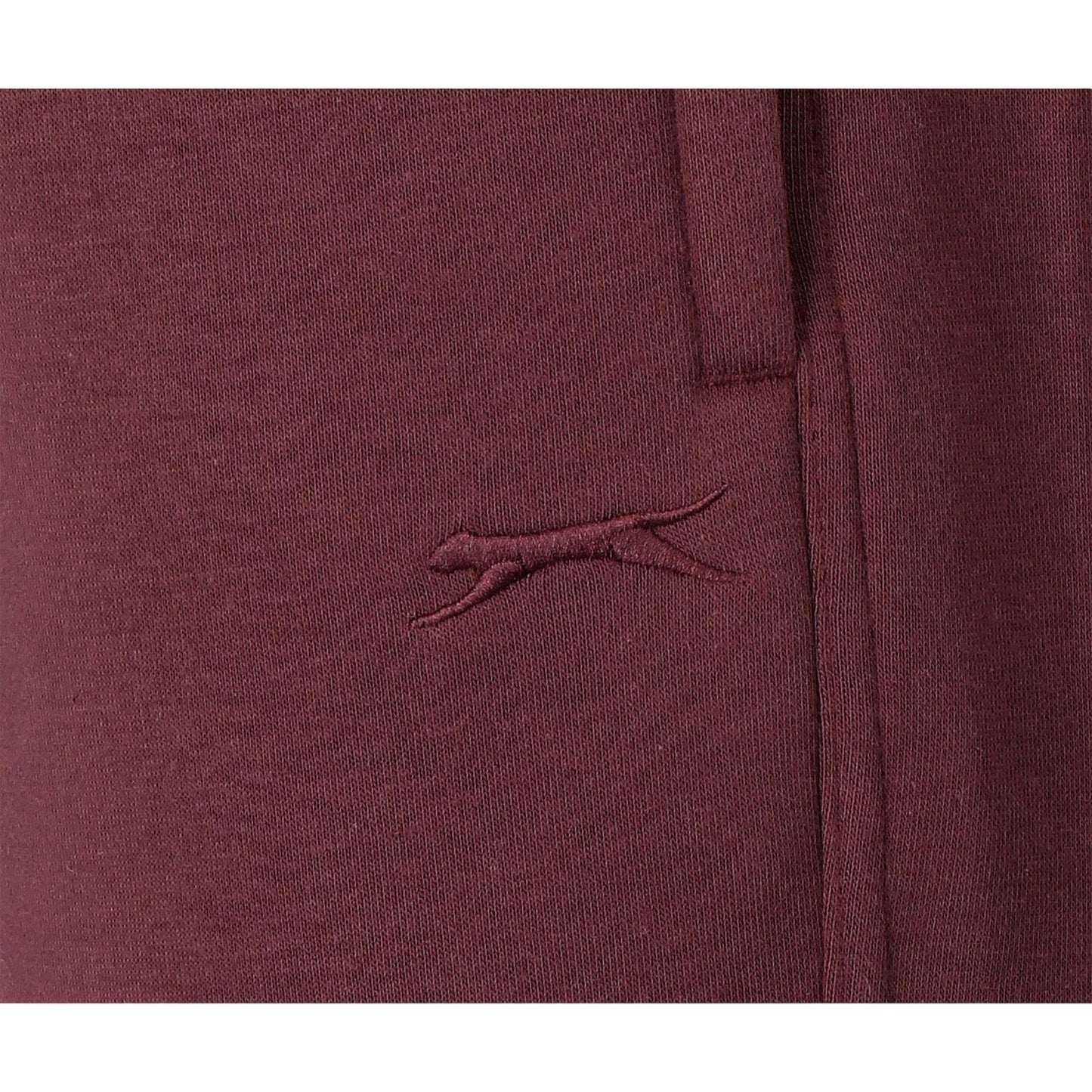 Burgundy - Side - Slazenger Mens Fleece Cuffed Jogging Bottoms