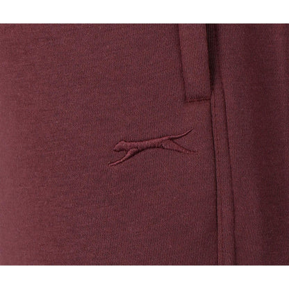 Burgundy - Side - Slazenger Mens Fleece Cuffed Jogging Bottoms