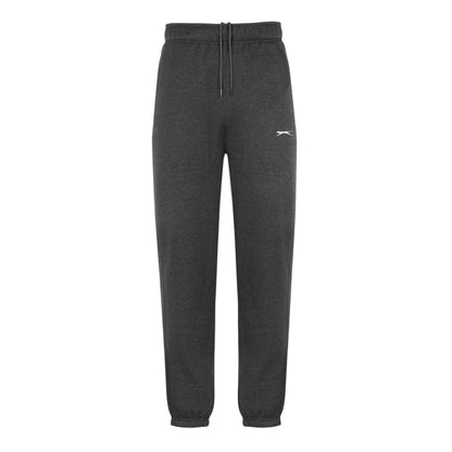 Charcoal Marl Marl - Front - Slazenger Mens Fleece Cuffed Jogging Bottoms
