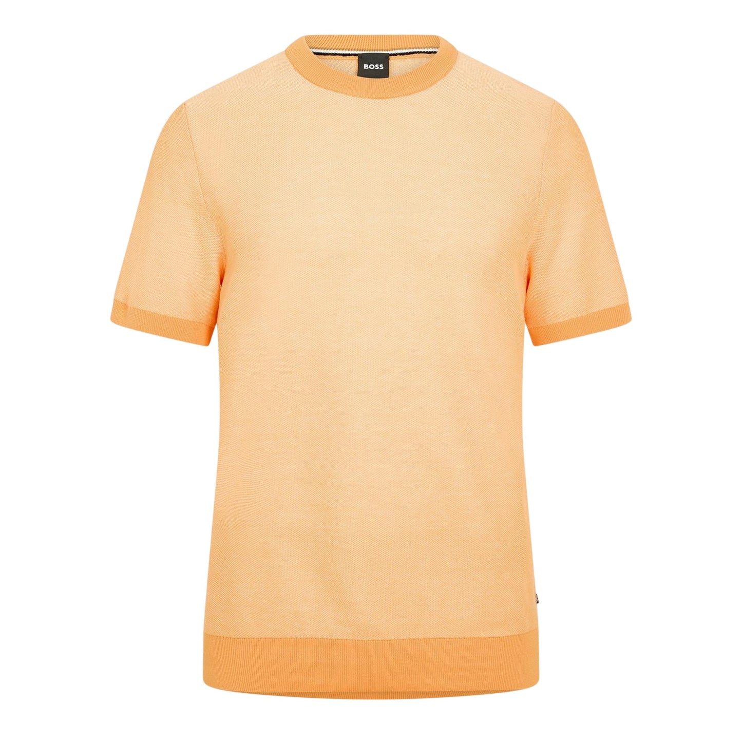 Medium Orange - Front - Boss Mens Tantino Knitted T-Shirt