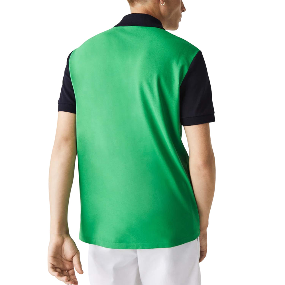 Green-Black-Blue - Back - Lacoste Mens Colour Block Pique Regular Polo Shirt