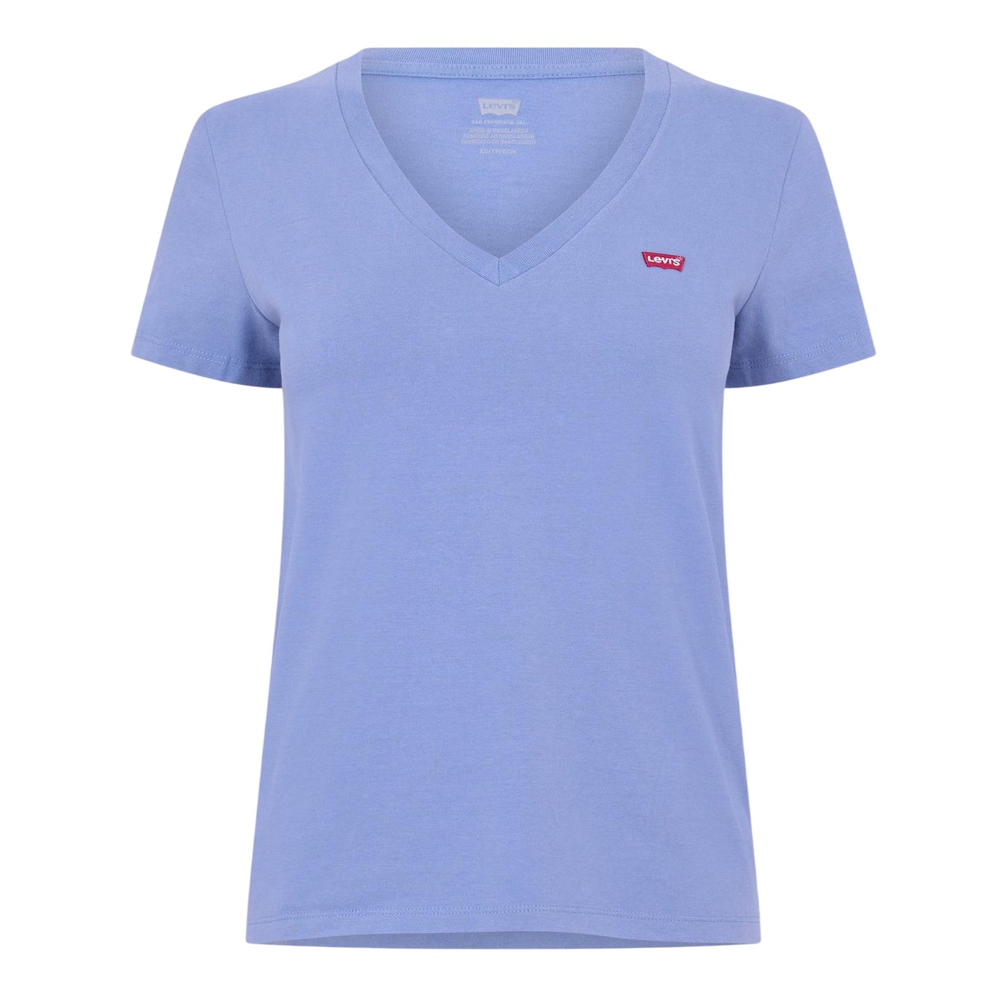 Blue - Front - Levis Womens-Ladies Perfect Logo V Neck T-Shirt