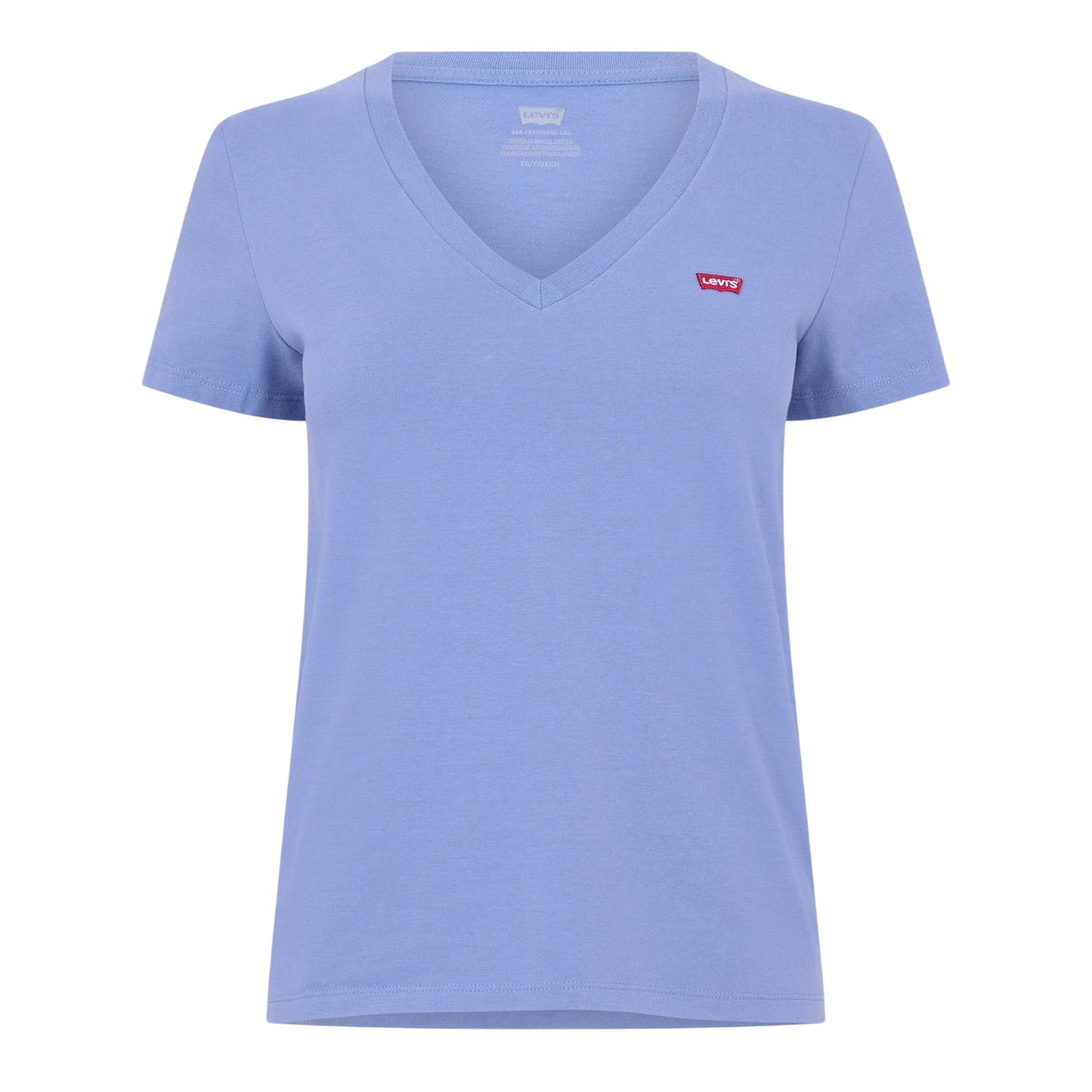 Blue - Front - Levis Womens-Ladies Perfect Logo V Neck T-Shirt