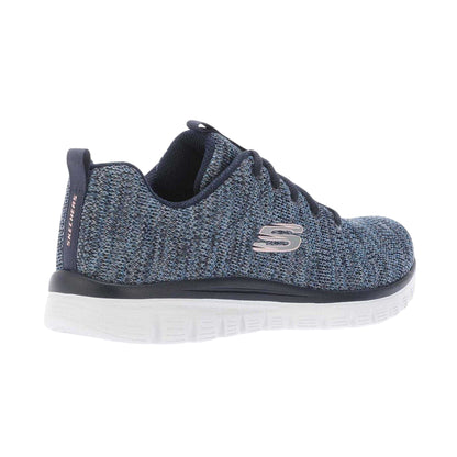 Navy - Back - Skechers Womens-Ladies Graceful Twisted Fortune Trainers