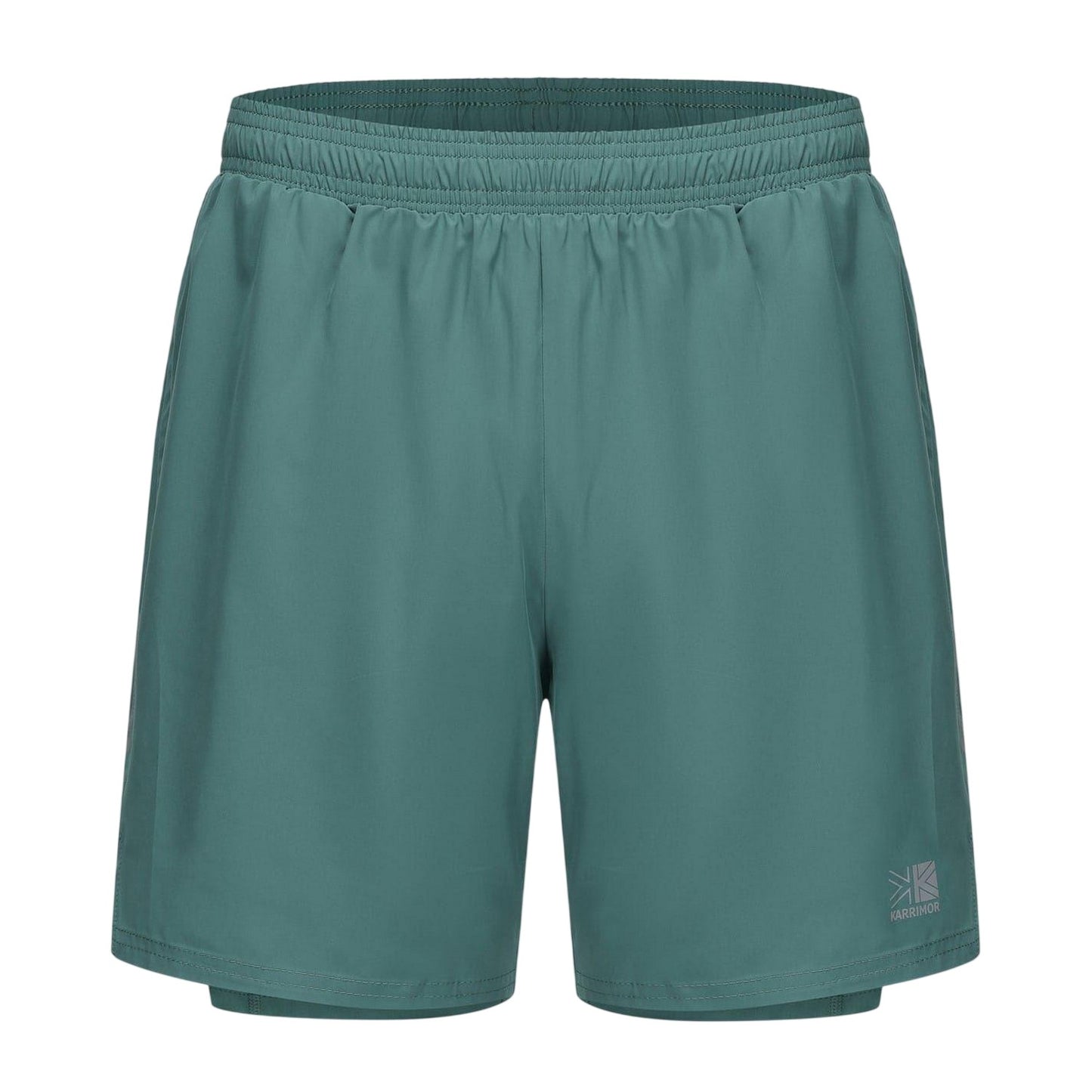 Spruce - Front - Karrimor Mens 2 in 1 Running Shorts