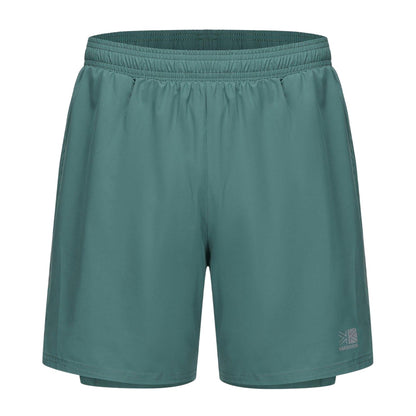 Spruce - Front - Karrimor Mens 2 in 1 Running Shorts