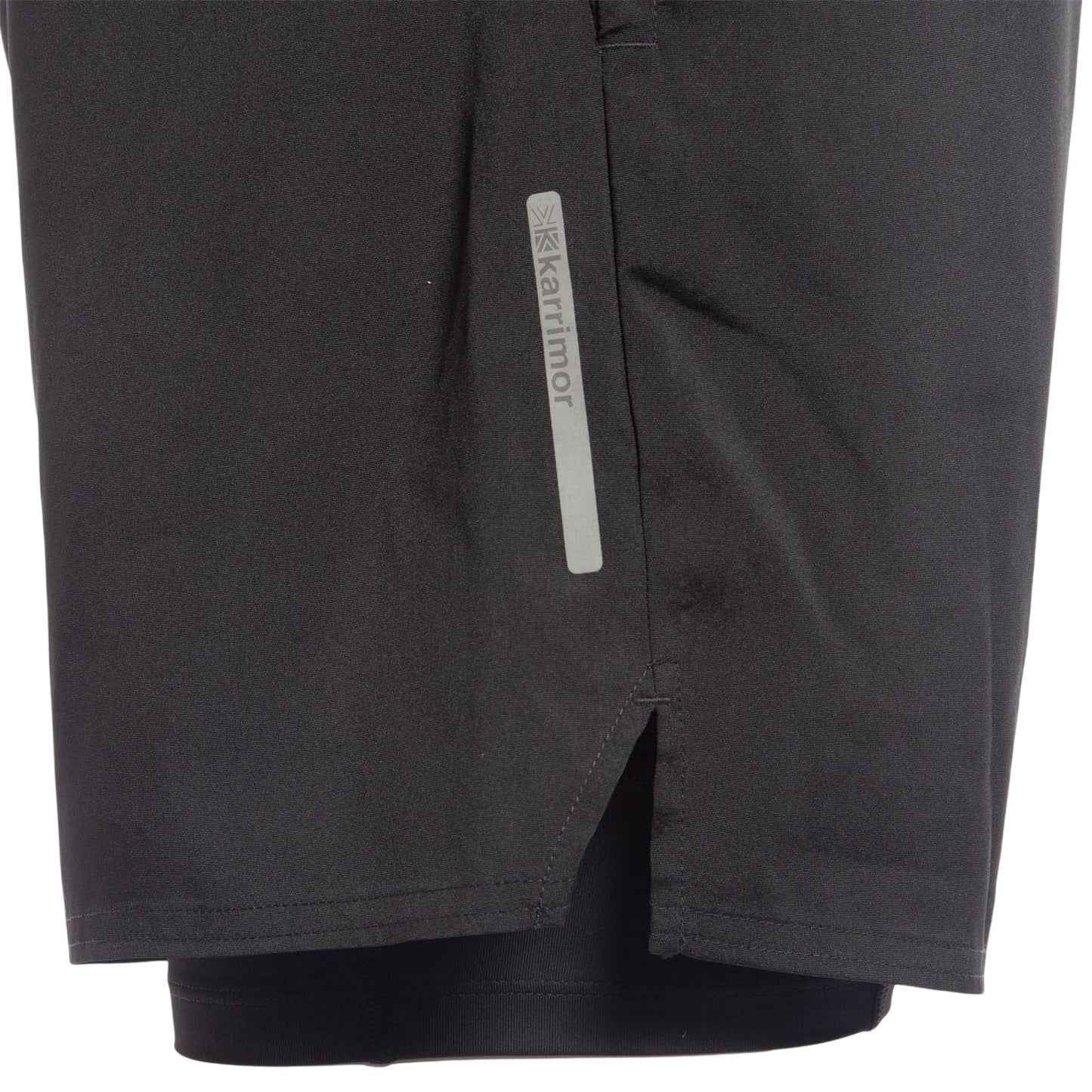 Black - Side - Karrimor Mens 2 in 1 Running Shorts