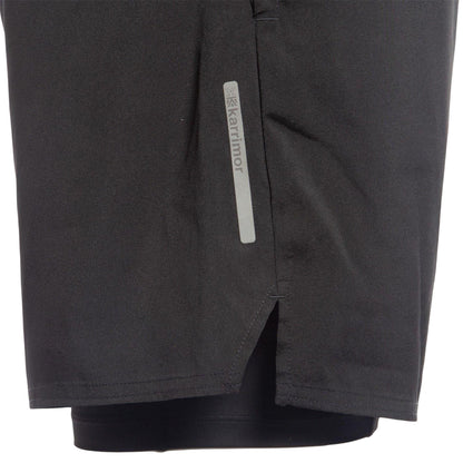 Black - Side - Karrimor Mens 2 in 1 Running Shorts