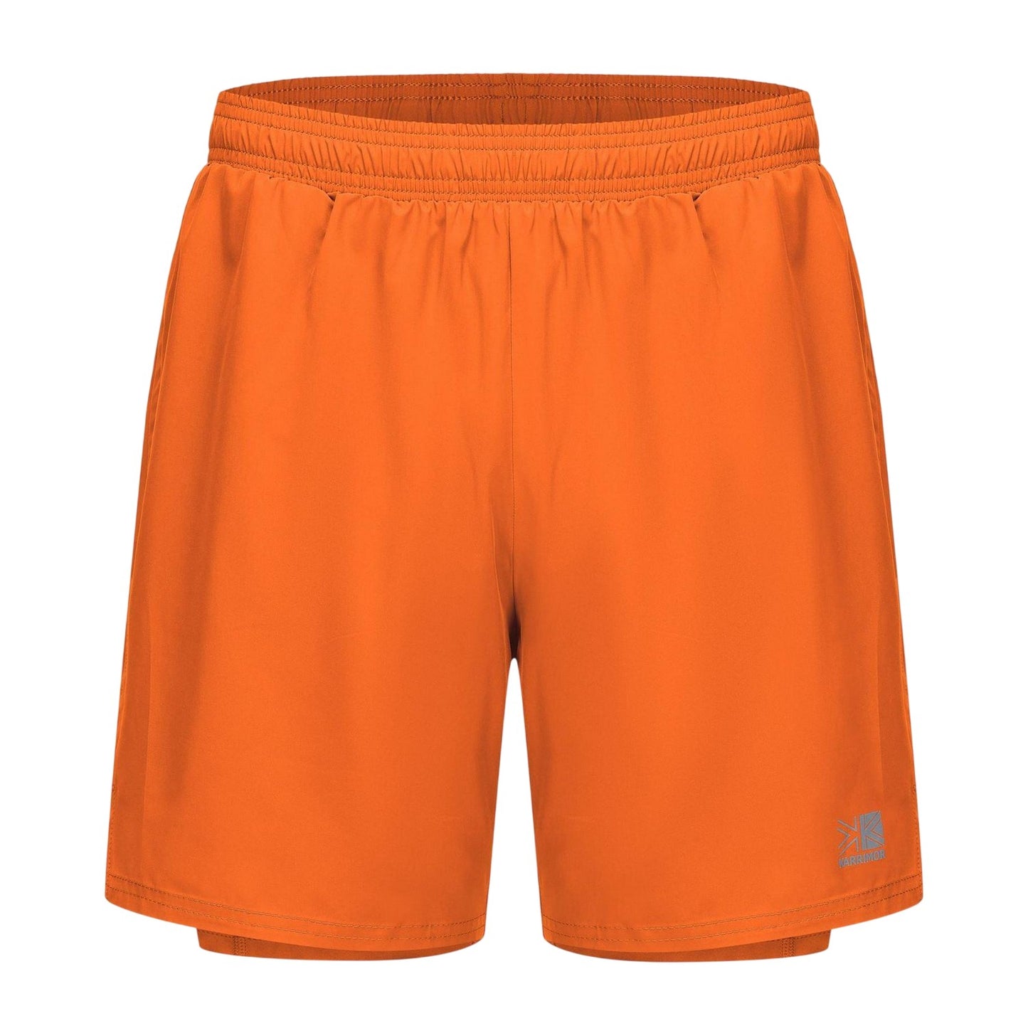 Fire Orange - Front - Karrimor Mens 2 in 1 Running Shorts