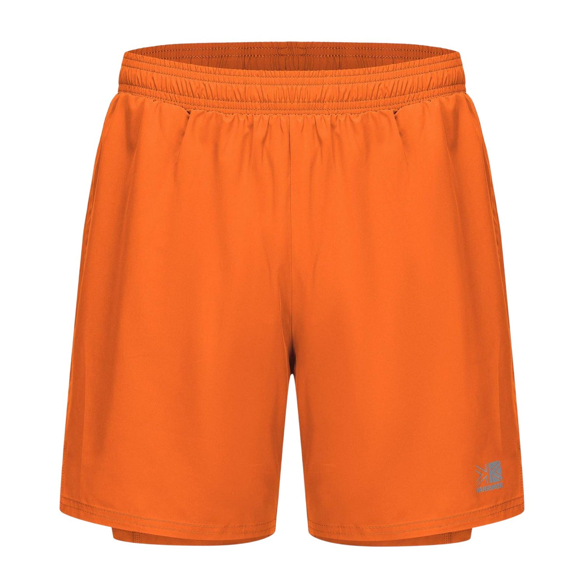 Fire Orange - Front - Karrimor Mens 2 in 1 Running Shorts