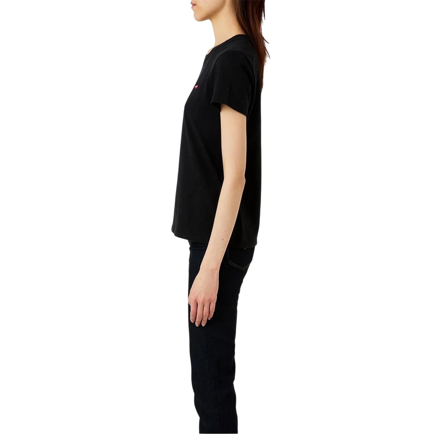 Black - Side - Levis Womens-Ladies Batwing Logo T-Shirt