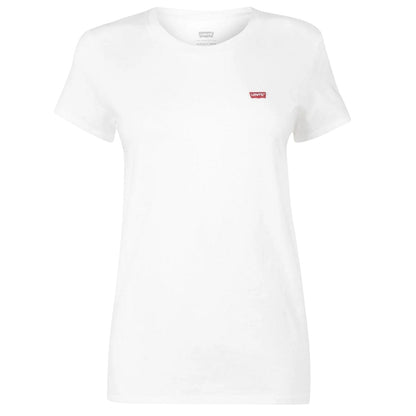White - Front - Levis Womens-Ladies Batwing Logo T-Shirt