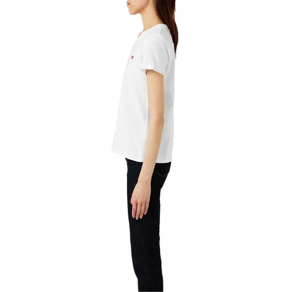 White - Side - Levis Womens-Ladies Batwing Logo T-Shirt