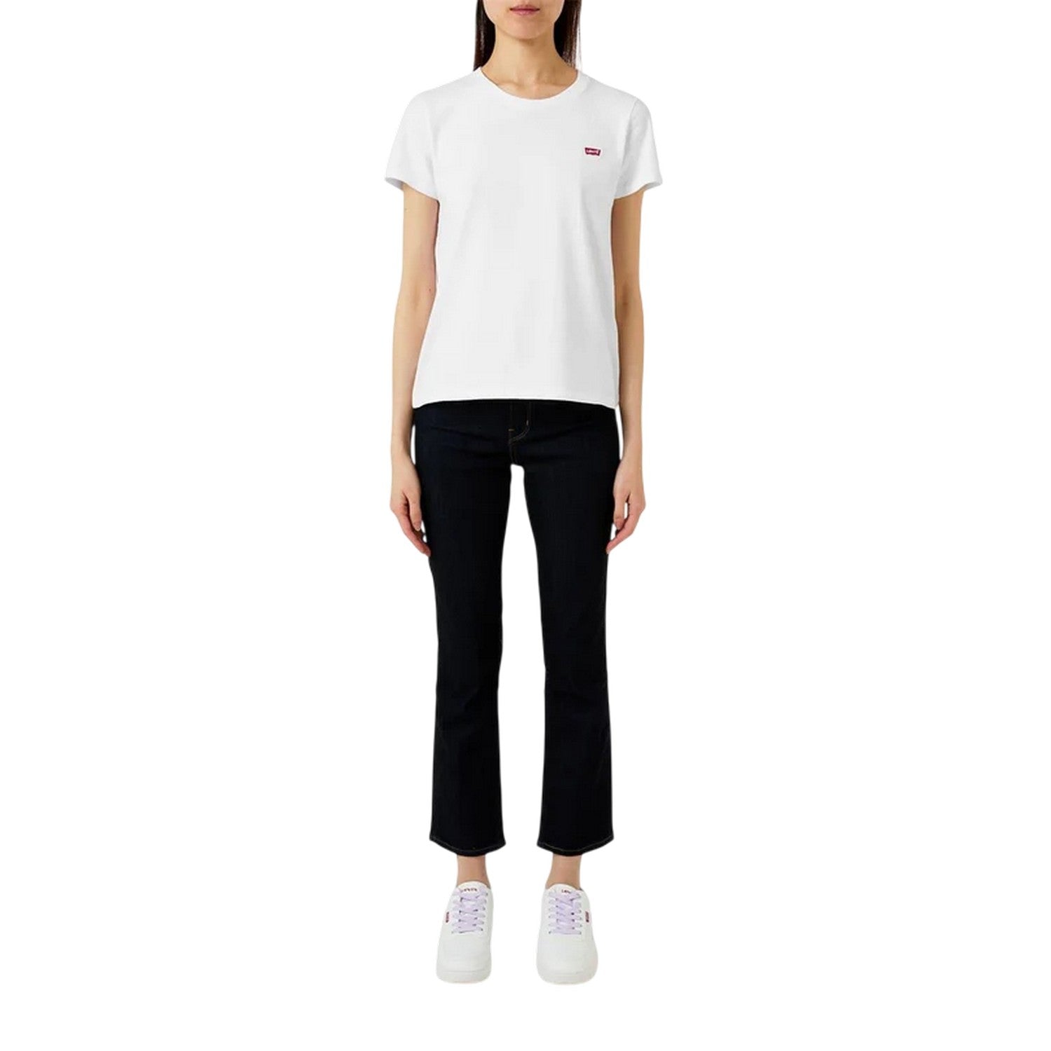 White - Lifestyle - Levis Womens-Ladies Batwing Logo T-Shirt