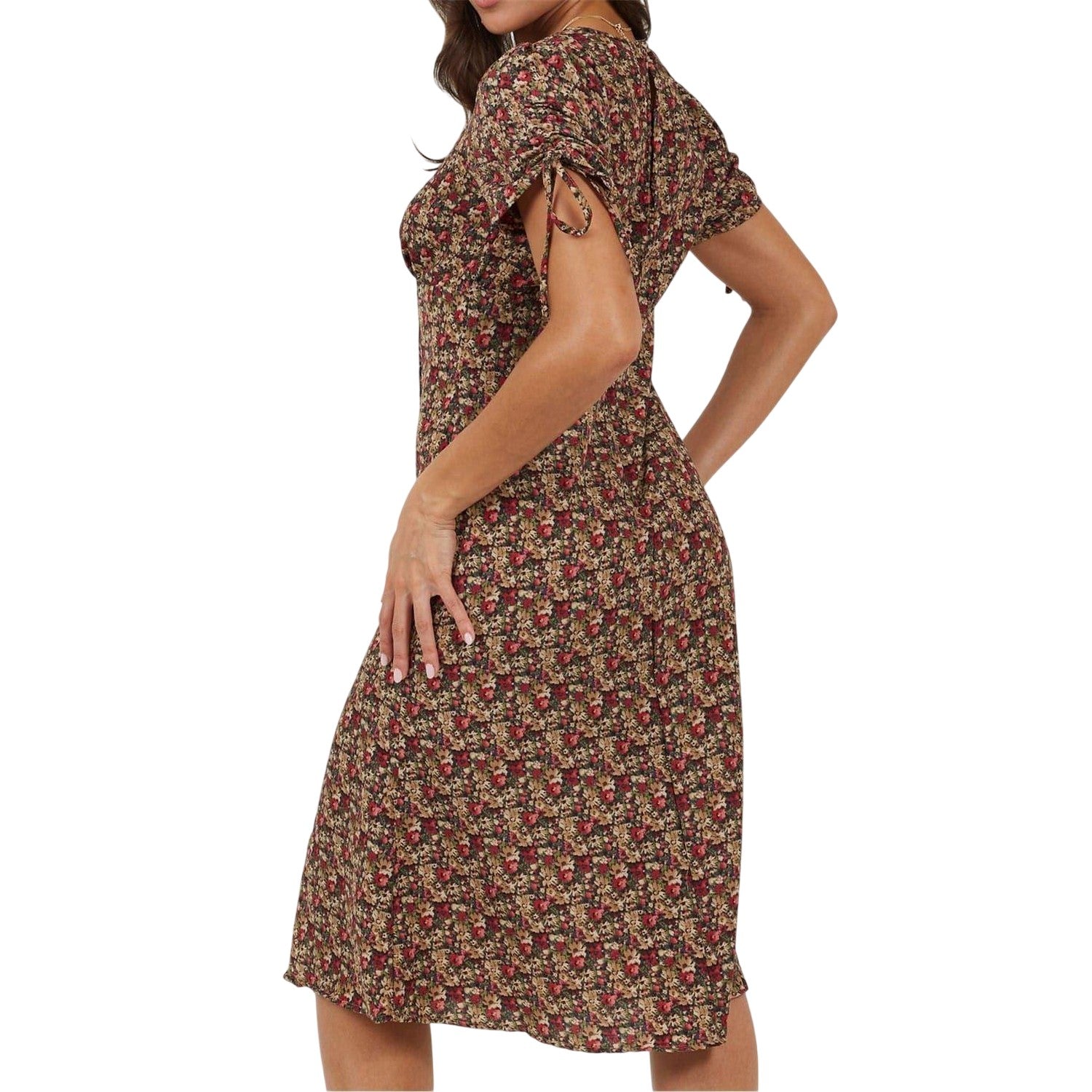 Green - Back - Brave Soul Womens-Ladies Wrap Dress