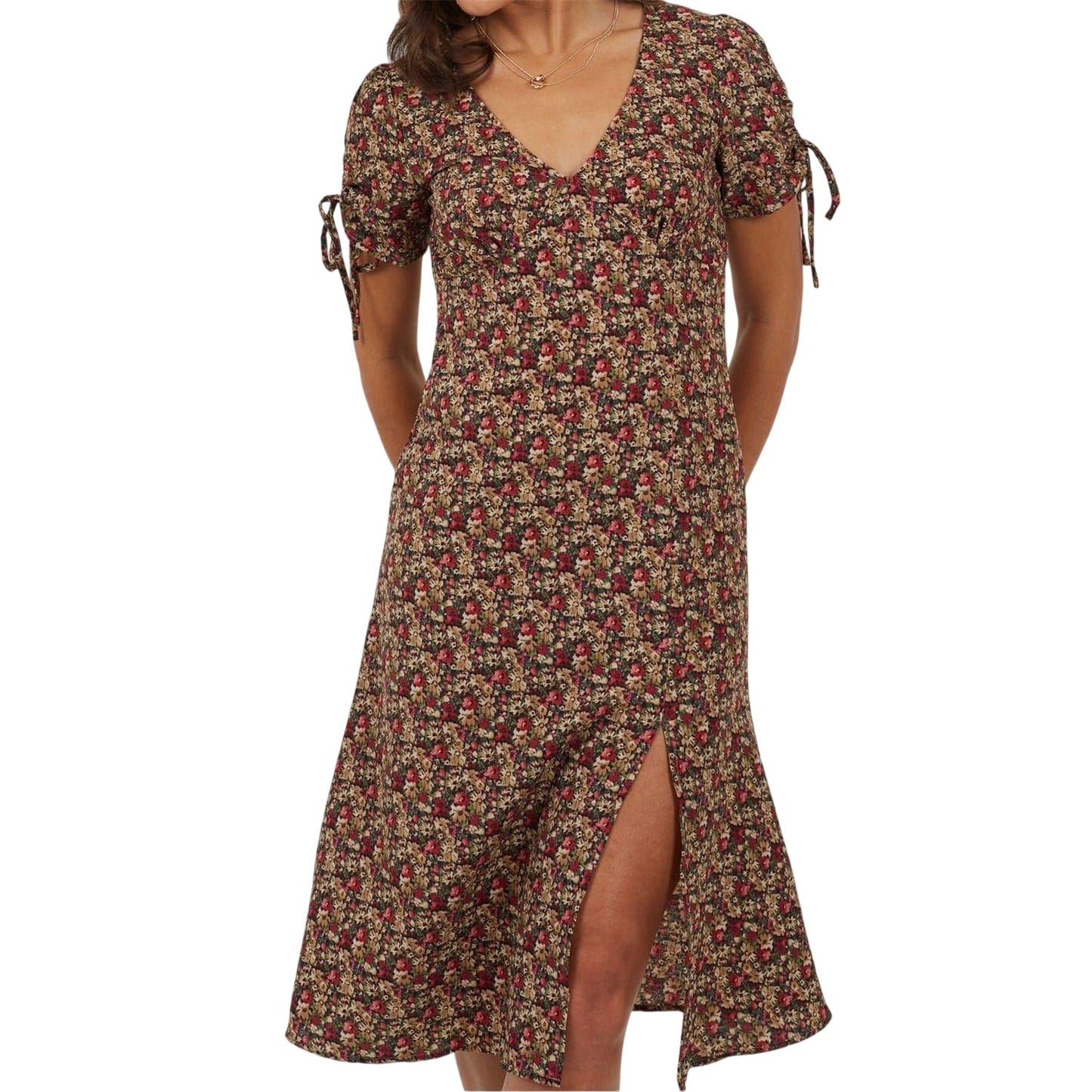 Green - Front - Brave Soul Womens-Ladies Wrap Dress