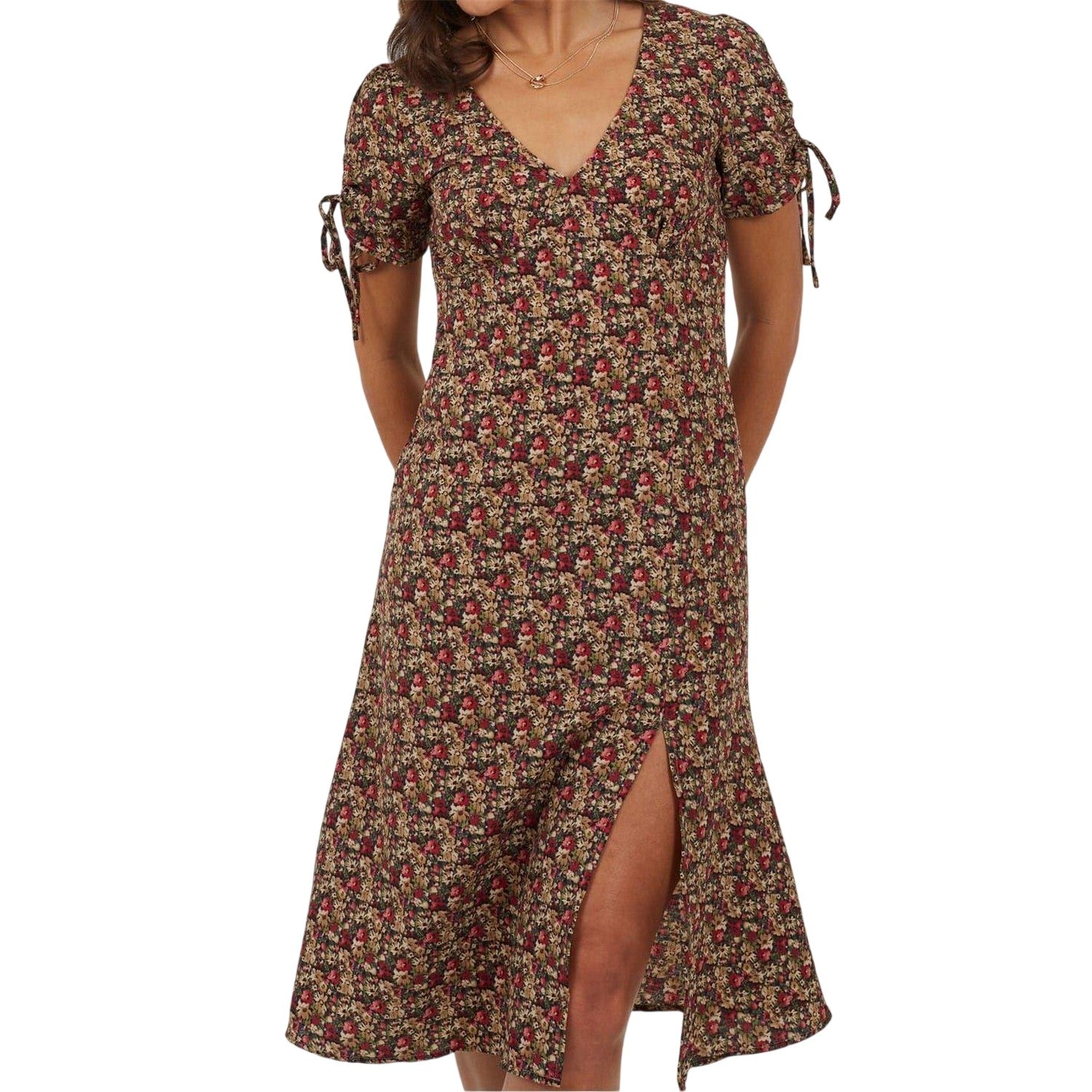 Green - Front - Brave Soul Womens-Ladies Wrap Dress