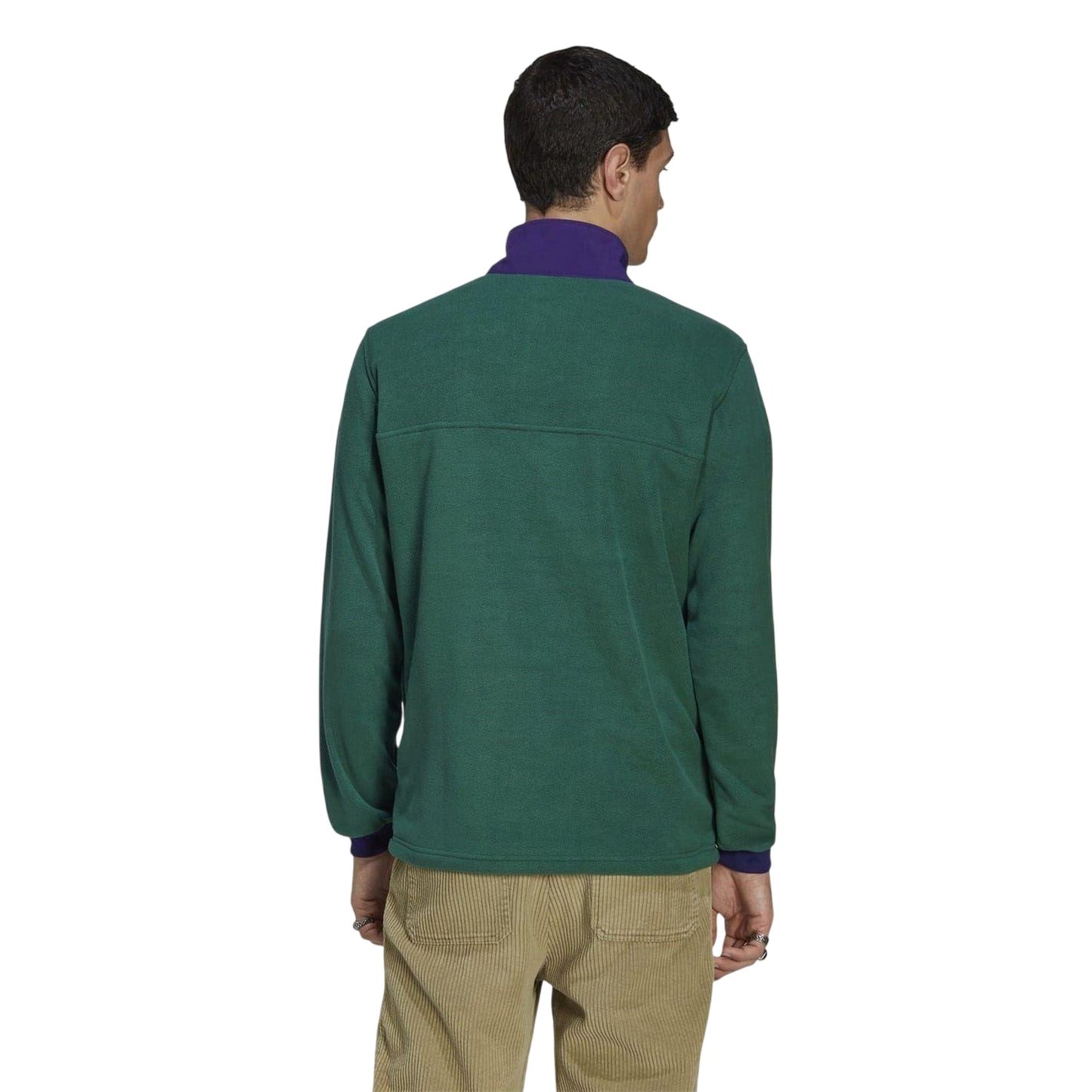 Green - Back - Adidas Mens Collared Relaxed Fit Sweatshirt
