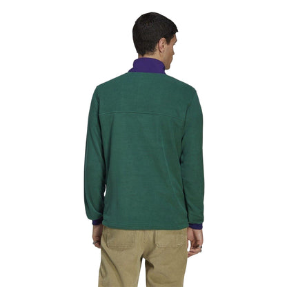 Green - Back - Adidas Mens Collared Relaxed Fit Sweatshirt