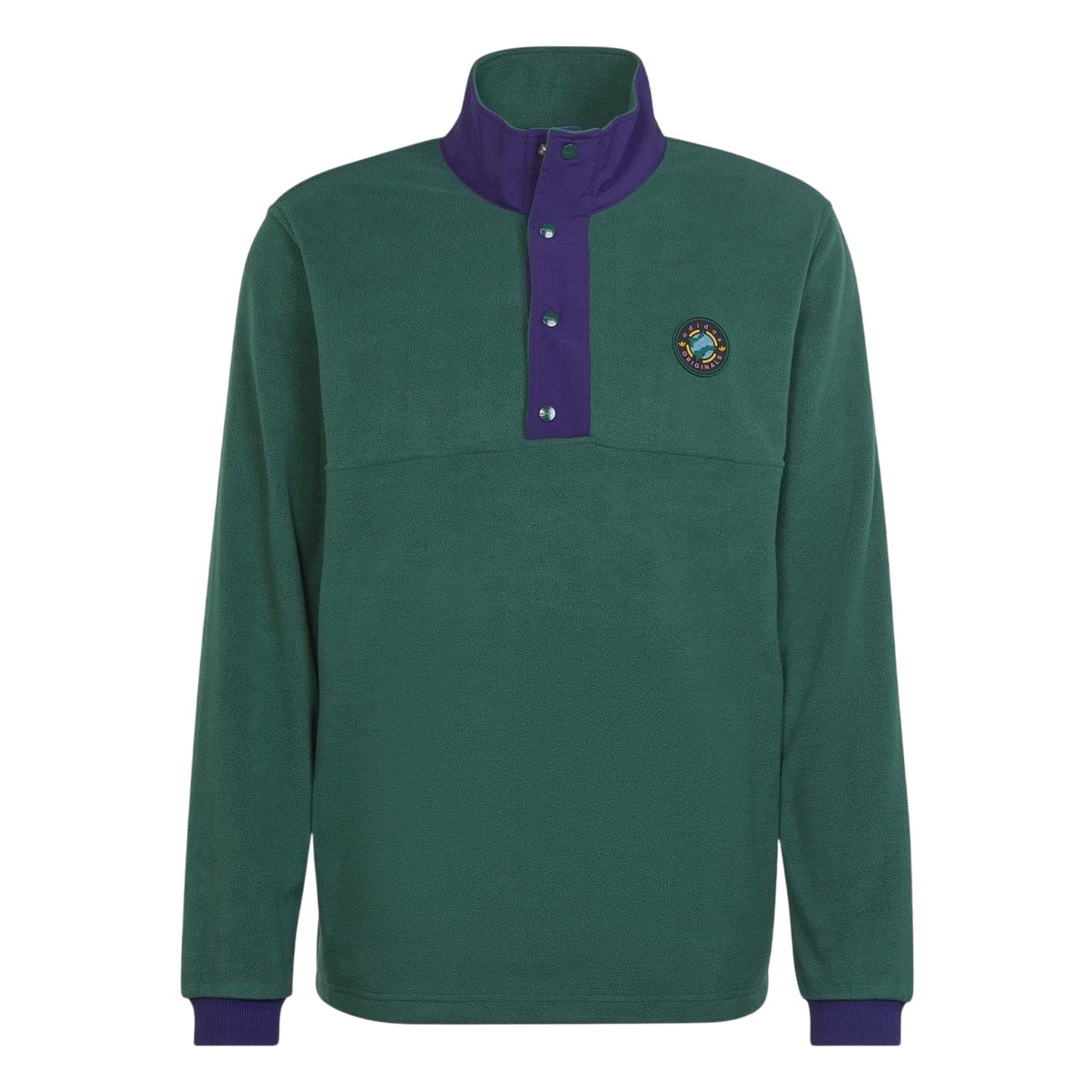 Green - Front - Adidas Mens Collared Relaxed Fit Sweatshirt