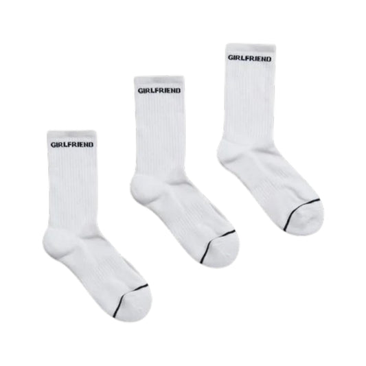 White-Black - Front - Girlfriend Collective Womens-Ladies Socks (Pack of 3)