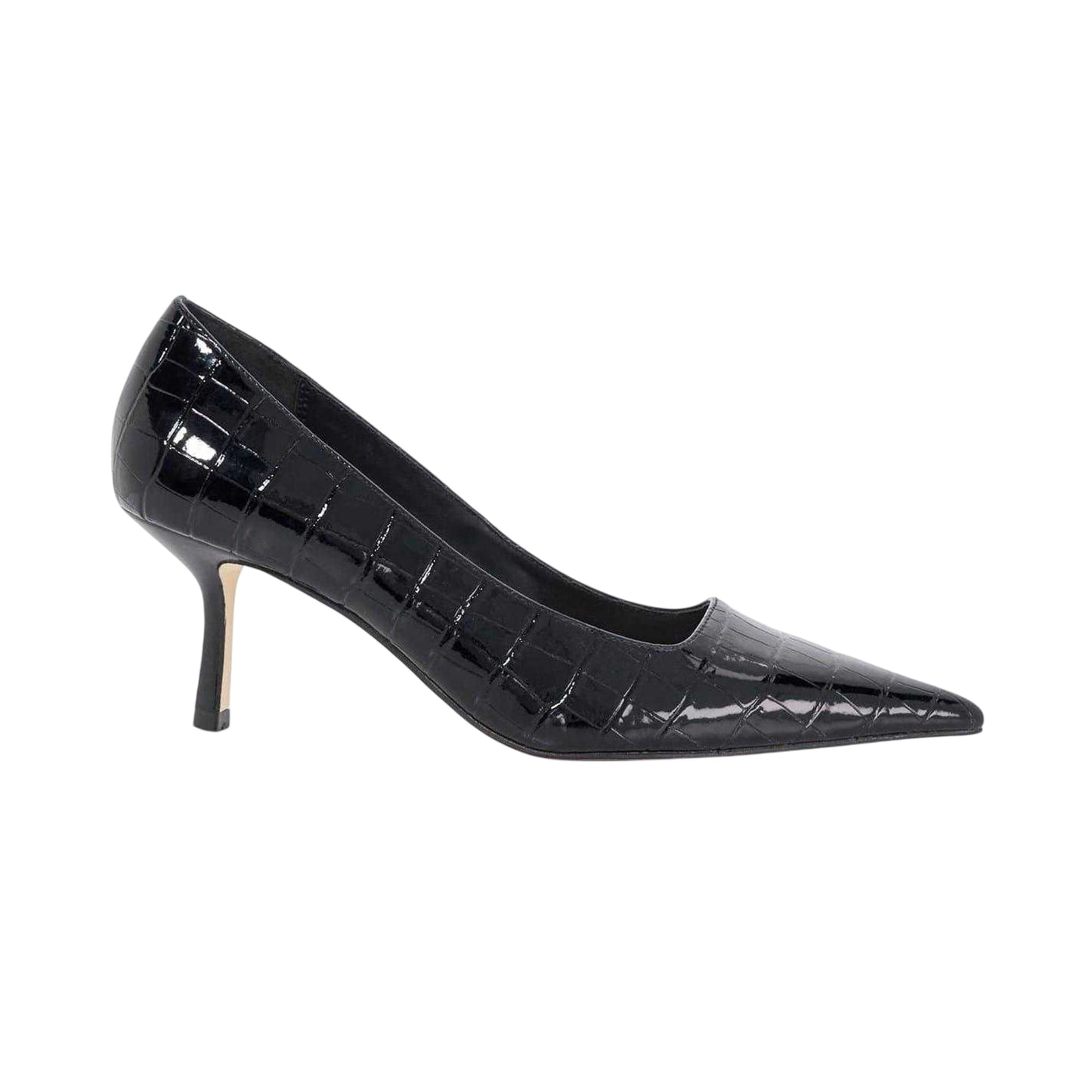 Black - Lifestyle - Dune London Womens-Ladies Bexton Crocodile Print Stiletto Heel Court Shoes