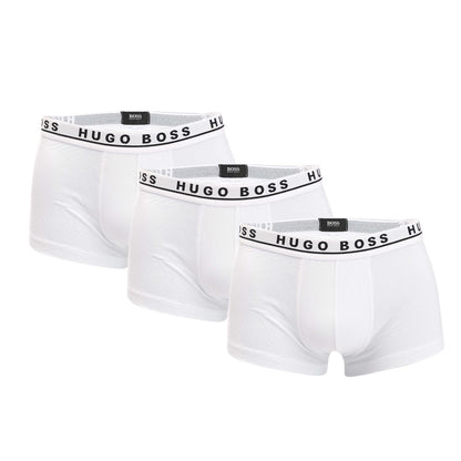 White - Front - Hugo Boss Mens Logo Boxer Shorts (Pack of 3)