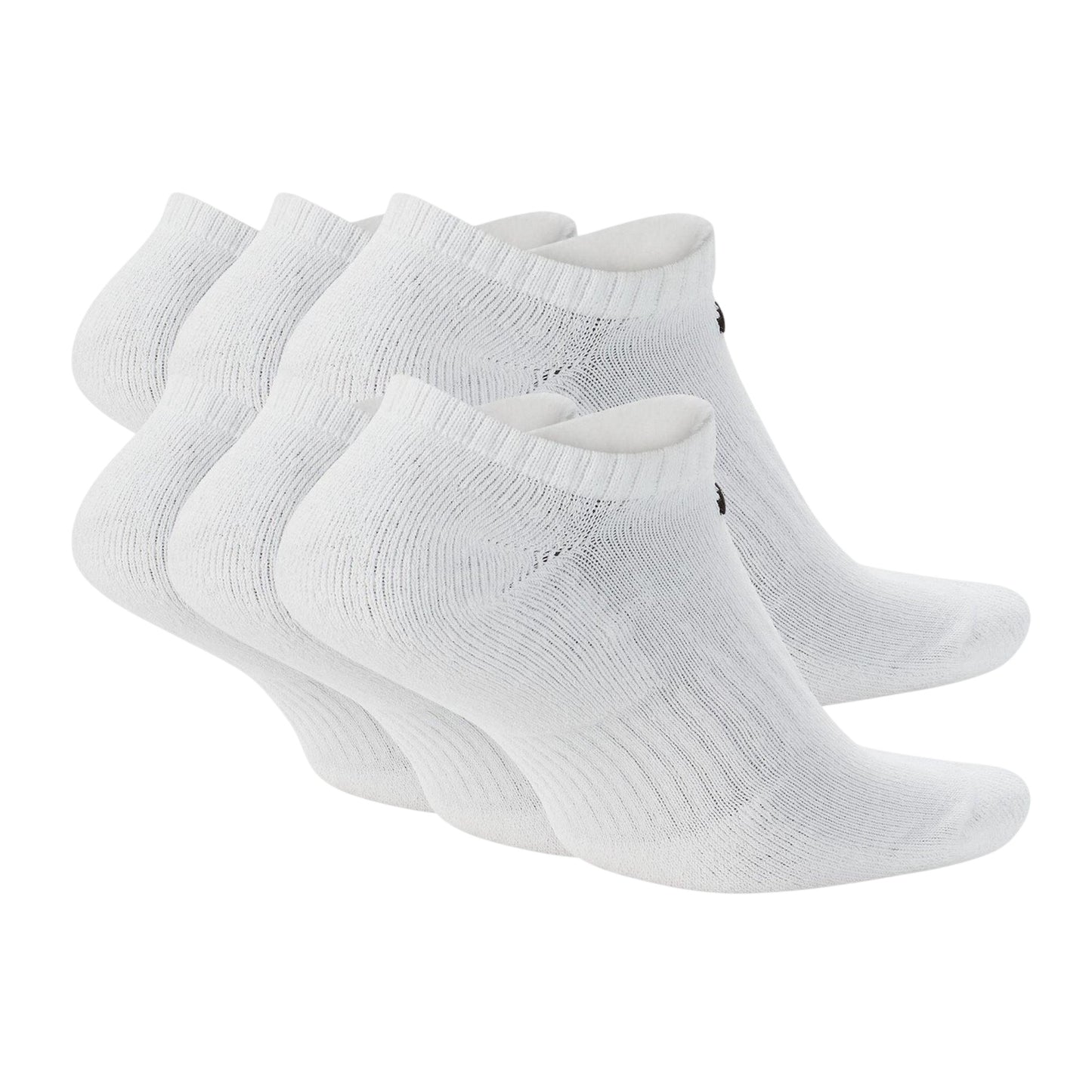 White-Black - Back - Nike Unisex Adult No-Show Socks (Pack of 6)
