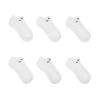 White-Black - Side - Nike Unisex Adult No-Show Socks (Pack of 6)
