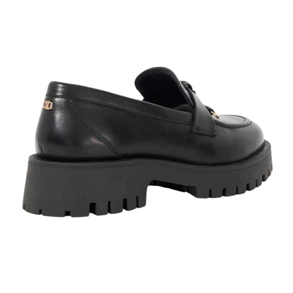 Black - Back - Dune London Womens-Ladies Garretts Leather Loafers