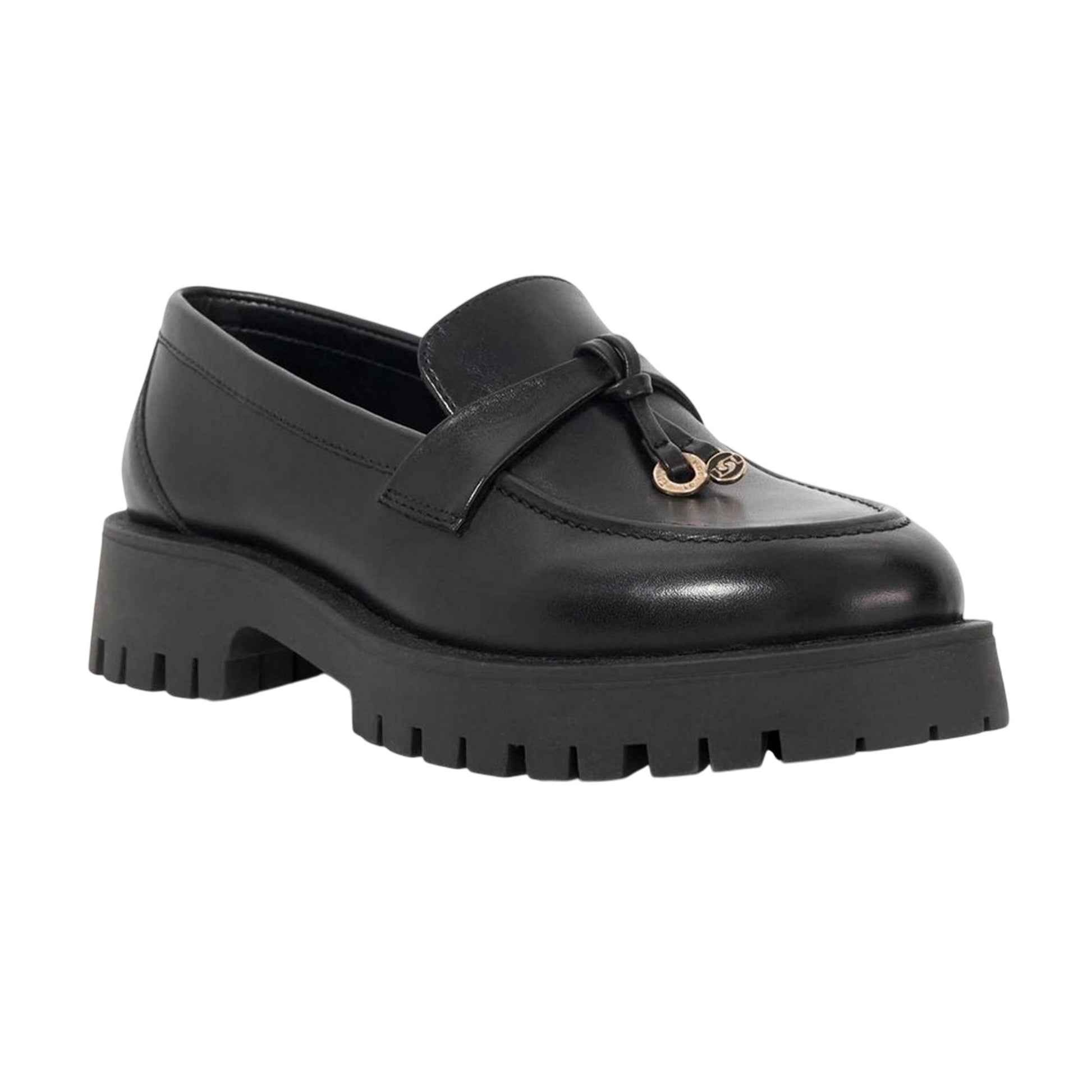 Black - Front - Dune London Womens-Ladies Garretts Leather Loafers