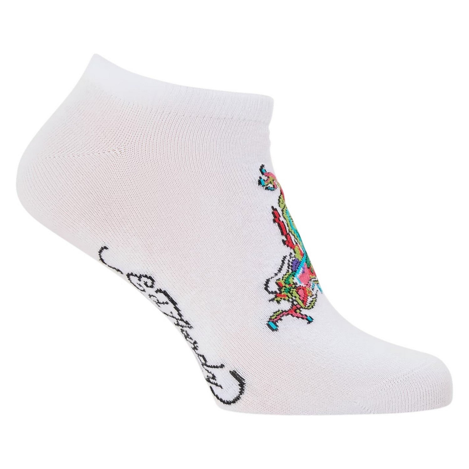 White - Back - Ed Hardy Womens-Ladies Trainer Socks (Pack of 3)