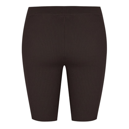 Off Black - Back - Fear Of God Essentials Womens-Ladies Ribbed Cycling Shorts