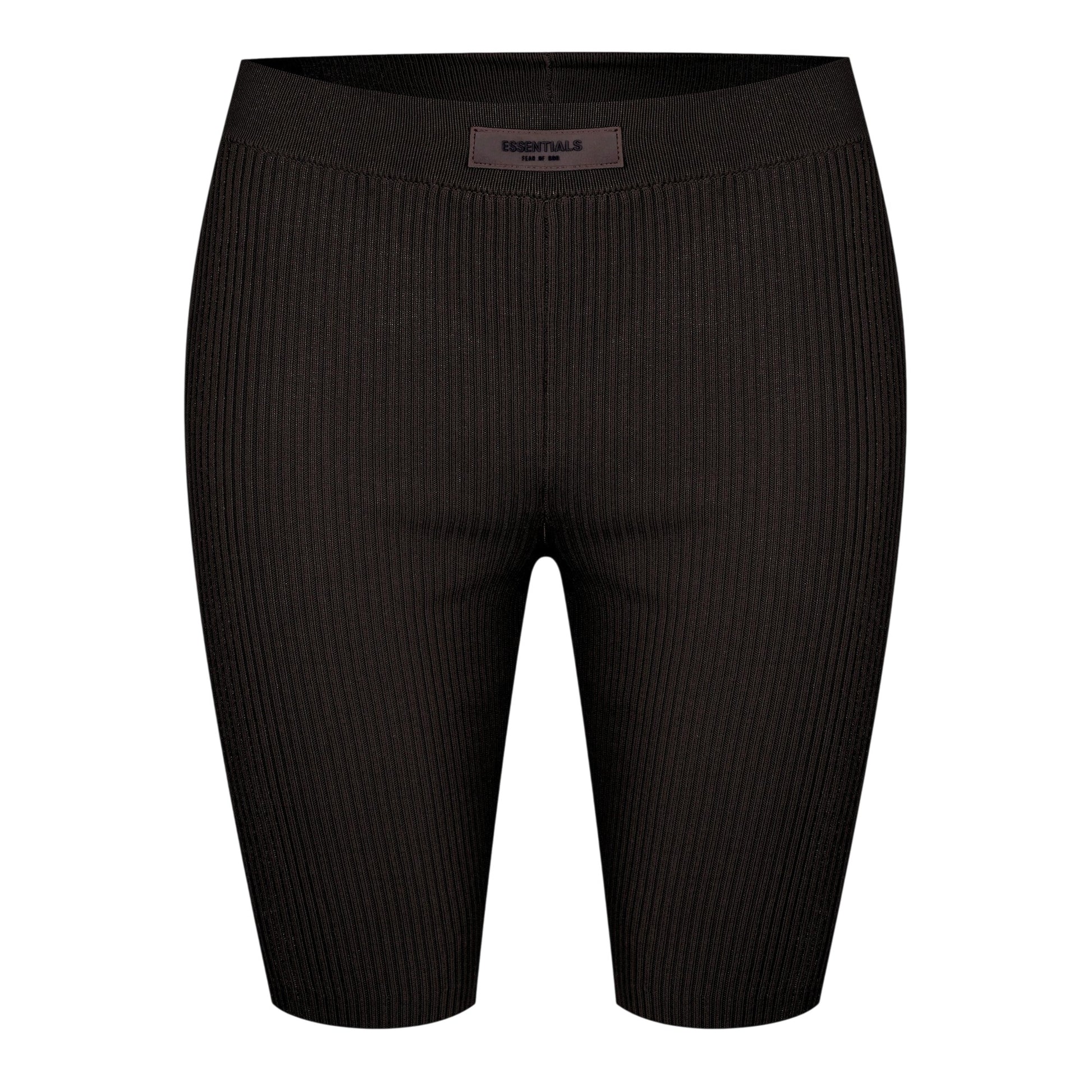 Off Black - Front - Fear Of God Essentials Womens-Ladies Ribbed Cycling Shorts