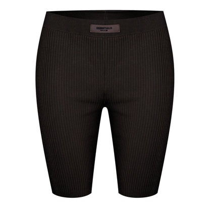 Off Black - Front - Fear Of God Essentials Womens-Ladies Ribbed Cycling Shorts