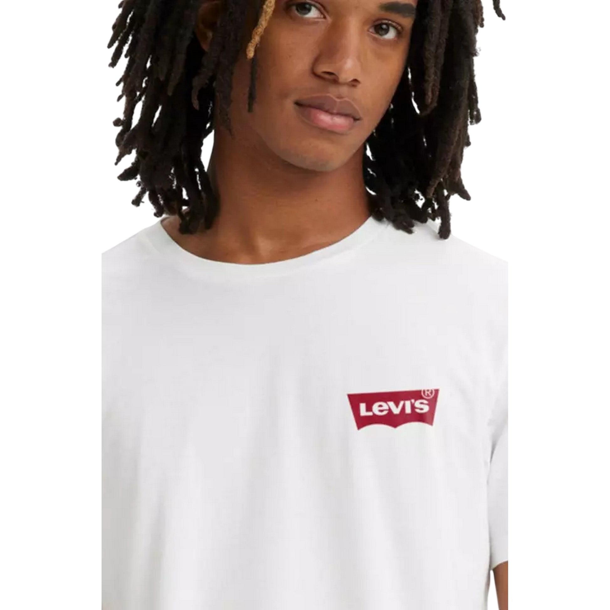 White - Side - Levis Mens Logo Crew Neck T-Shirt (Pack of 2)