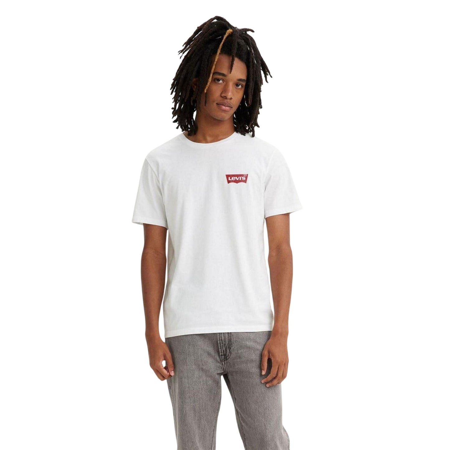 White - Front - Levis Mens Logo Crew Neck T-Shirt (Pack of 2)