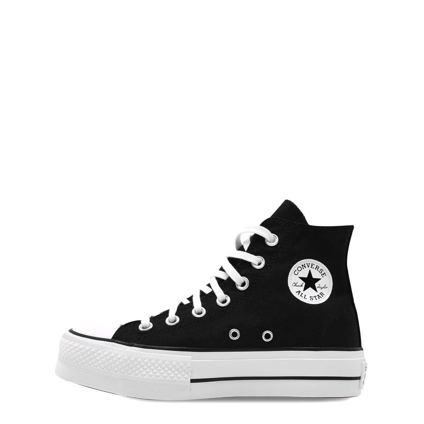 Black-White - Side - Converse Unisex Adult All Star Canvas High Top Trainers
