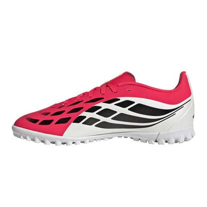 Red-White - Side - Adidas Womens-Ladies Predator Club Astro Turf Trainers
