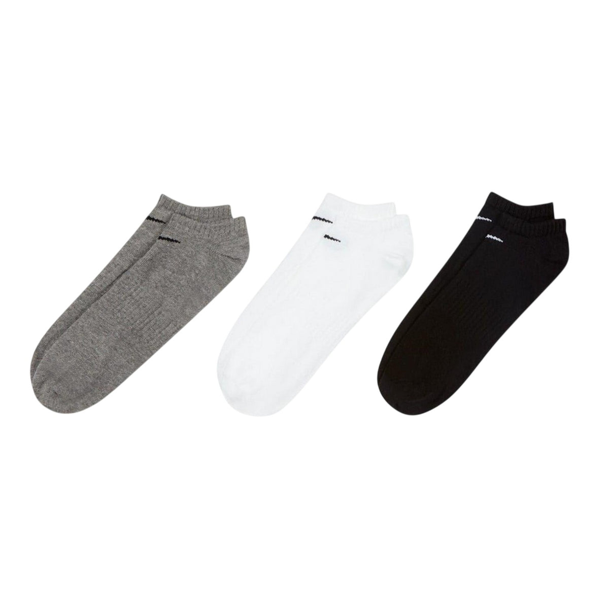 Grey-Black-White - Back - Nike Unisex Adult Trainer Socks (Pack of 3)