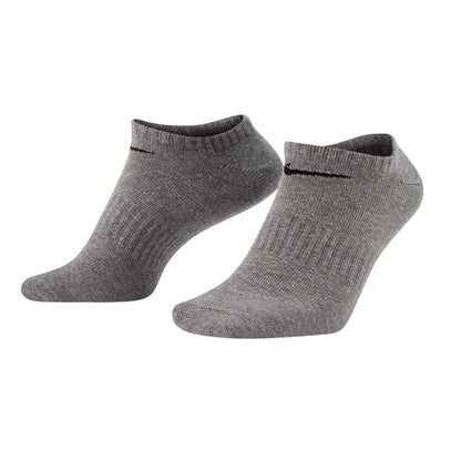 Grey-Black-White - Side - Nike Unisex Adult Trainer Socks (Pack of 3)