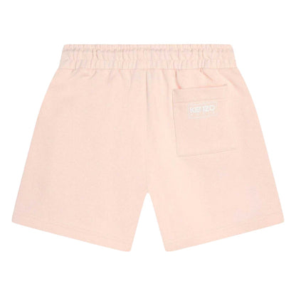 Pale Pink - Back - Kenzo Childrens-Kids Bermuda Logo Sweat Shorts