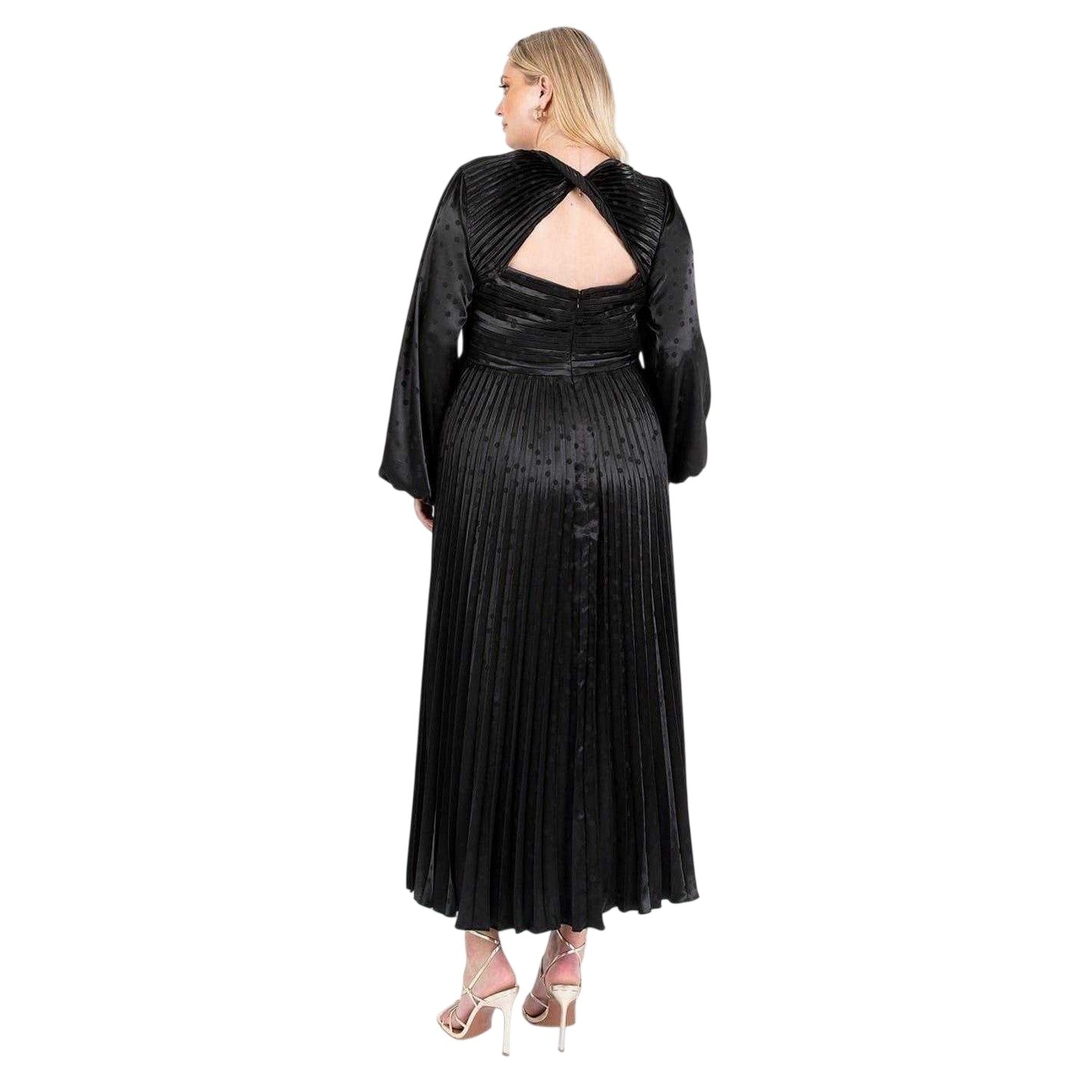 Black - Back - Lovedrobe Womens-Ladies Satin Wrap Dress